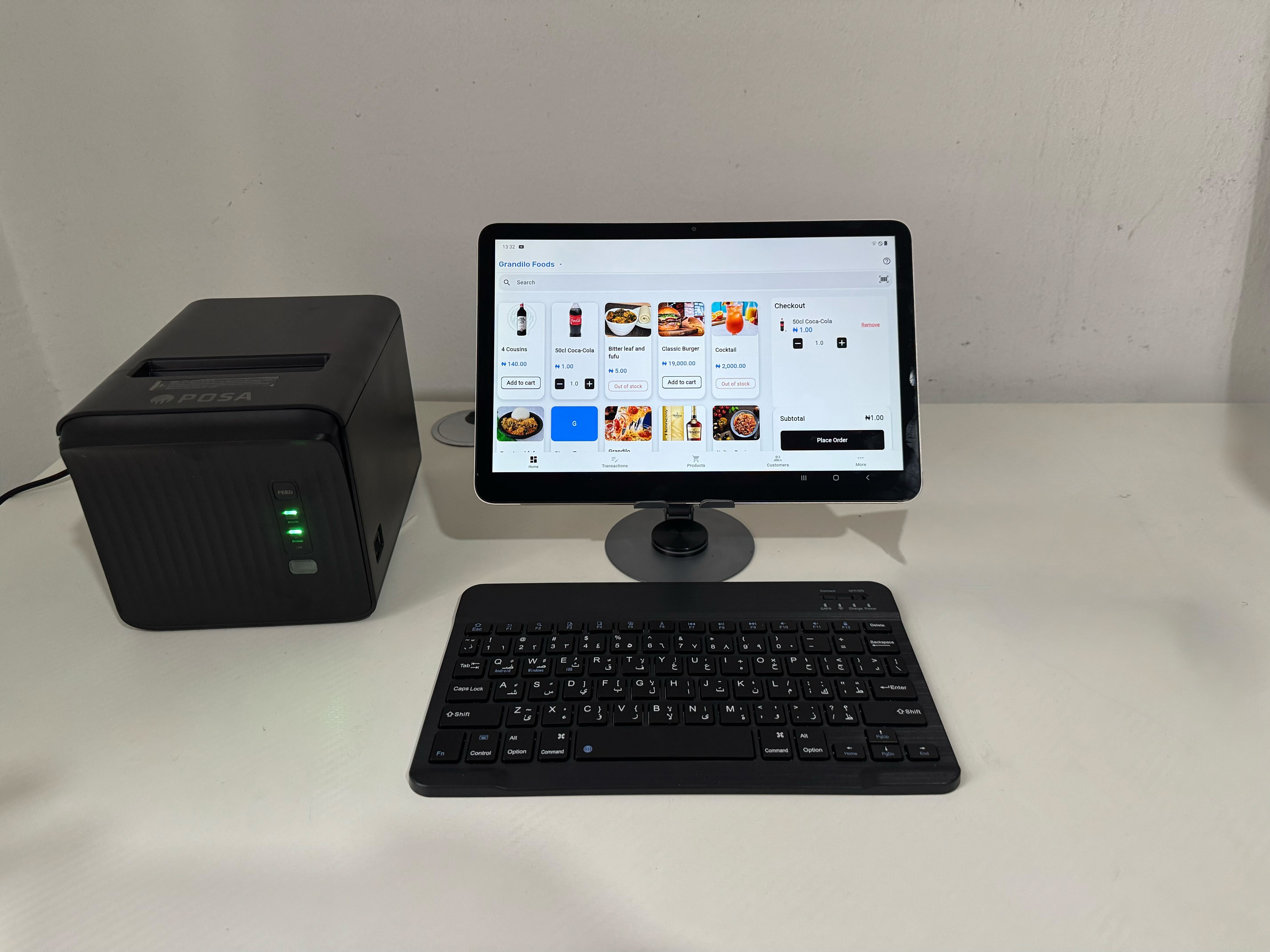 Rechargeable Tablet + Receipt printer
